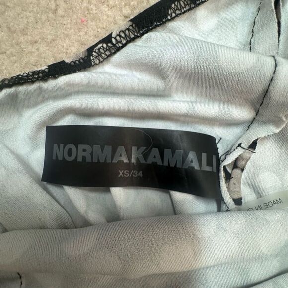 NWOT Norma Kamali XS Black Studded Print Mermaid Fishtail Slip Gown - Picture 4 of 5